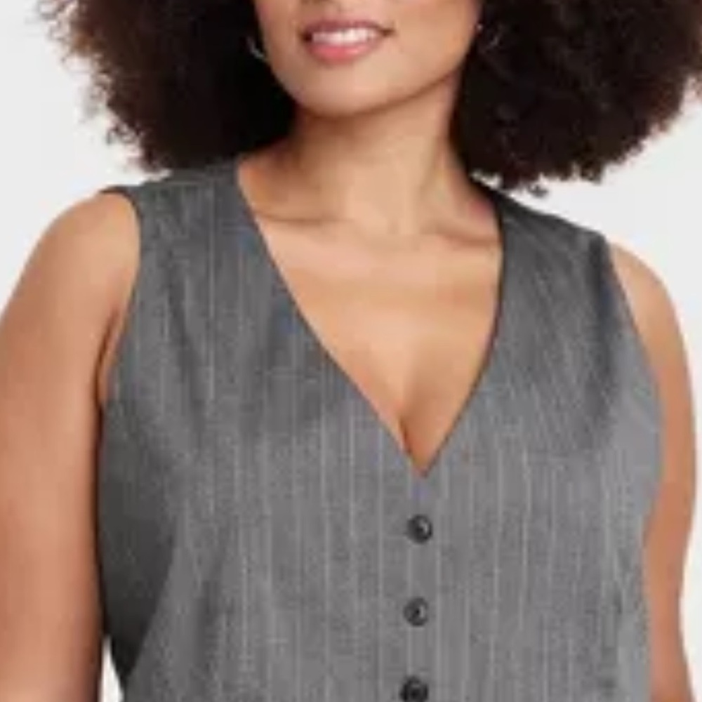 Charcoal pinstripe vest